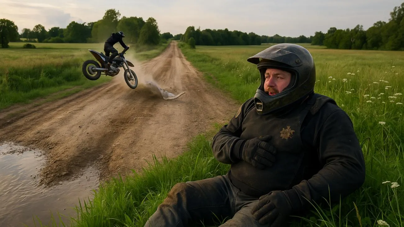 DriverModJessDeer rudely interrupts dirt bike race"