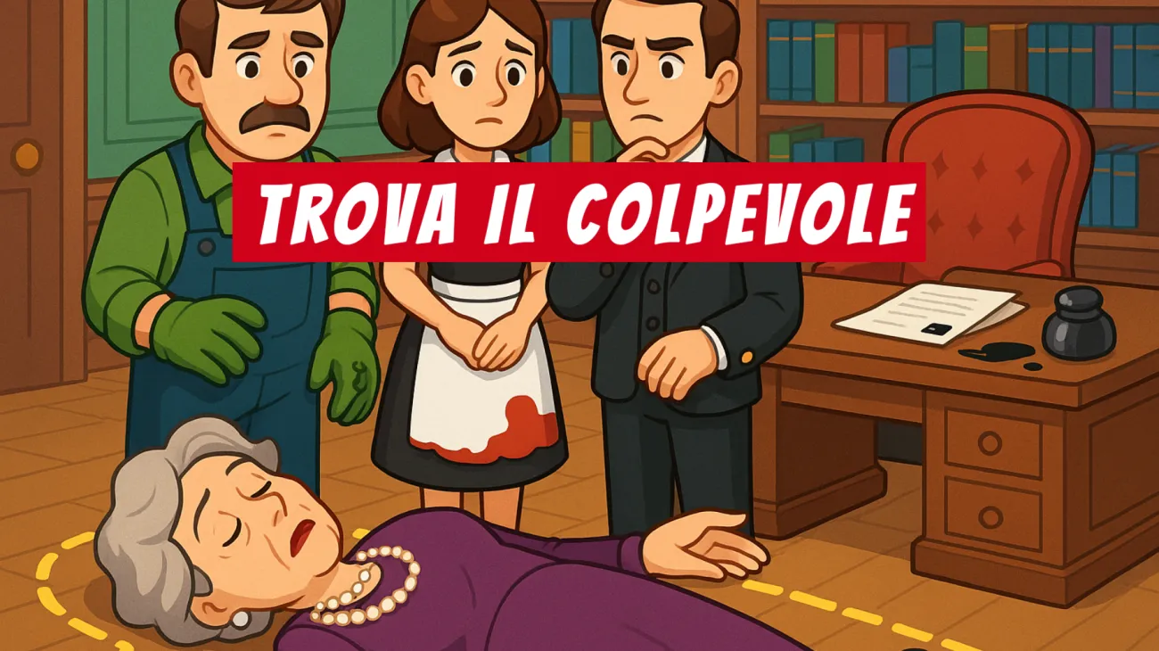 Solo i veri geni riescono a risolvere il mistero del bottone dorato: riesci a trovare il colpevole prima che ti sveli la soluzione? Sfida la tua mente!"